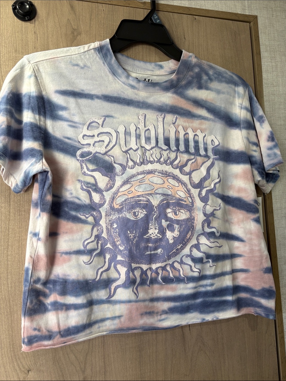 Tie-Dye Crop Tee - Blue & Pink